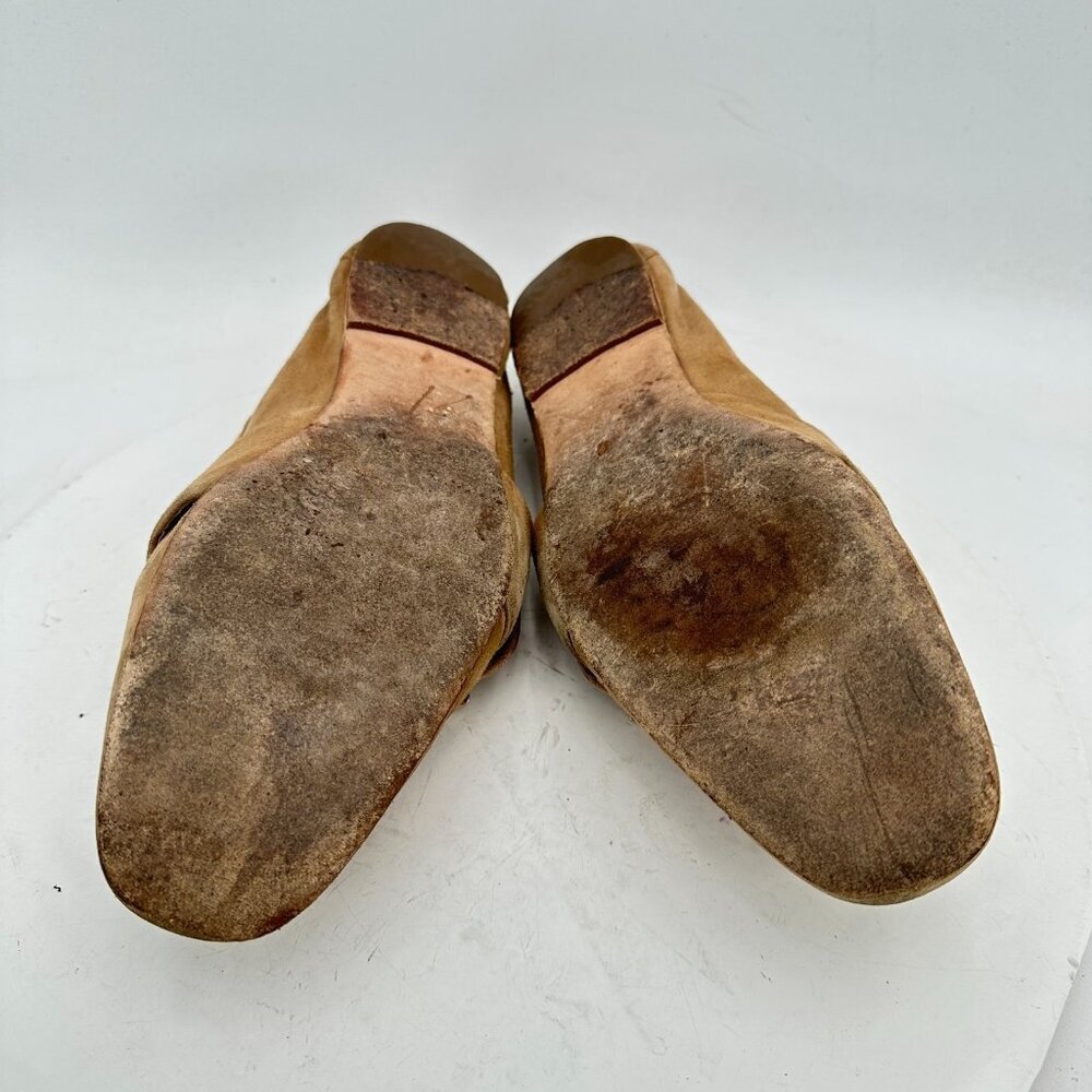 Roger Vivier Women Size EU 36 US 6 Brown Suede Gold Big Buckle Loafer Shoes - Picture 4 of 9